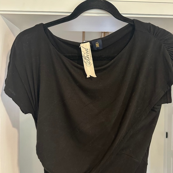 BIRD by JUICY COUTURE Black Asymmetric Ruched Jersey Dress - Size M - Picture 2 of 11